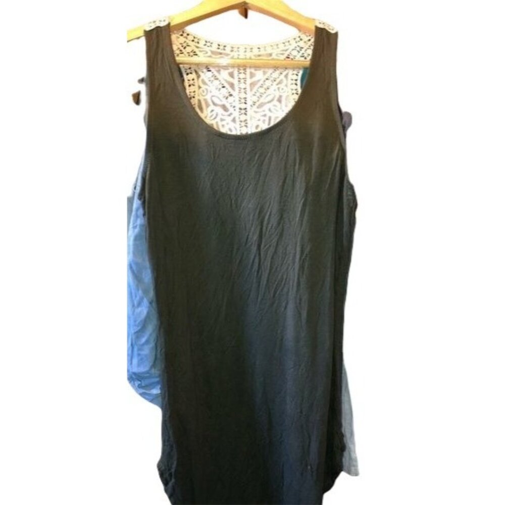 Heart & Hips Sleeveless Olive Green Dress With Lace Detail Size S For Women